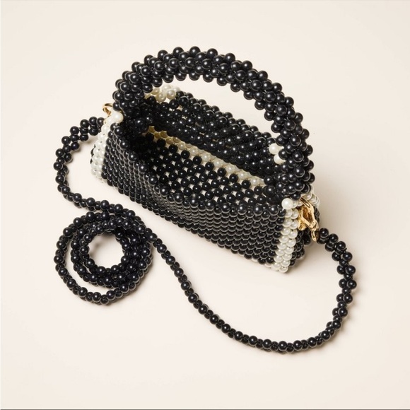 kate spade new york x Target Colorblock Beaded Crossbody Bag - Black/White NWT - Picture 3 of 5